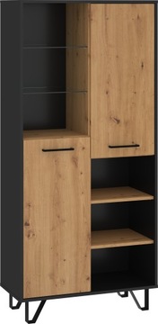 Regał Czarny/ Craft Złoty 80 cm LOSS CR