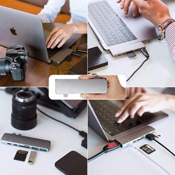 АДАПТЕР-ХАБ 7 в 1 USB-C HDMI 4K для MacBook Pro / Air