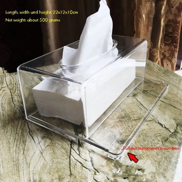 Facial Tissue Dispenser Box Cover Holder Clear Acrylic Rectangle Napkin