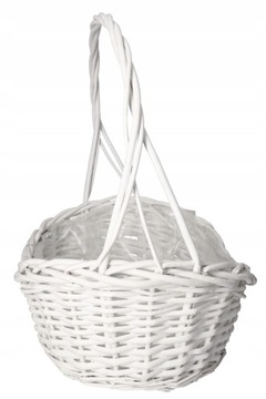 БОЛЬШАЯ ПРОЧНАЯ ПЛЕТЕНАЯ КОРЗИНА, БЕЛЫЕ ПОДАРОЧНЫЕ КОРЗИНЫ