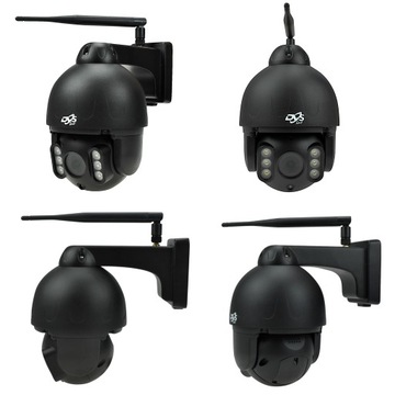 ЧЕРНАЯ НАРУЖНАЯ WIFI КАМЕРА PTOT БЕСПРОВОДНАЯ 4K 8X ZOOM 8Mpx АУДИО