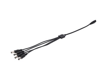 Rozgałęźnik DC 5.5X2.1 4W-1G czarny 33cm 22/20awg