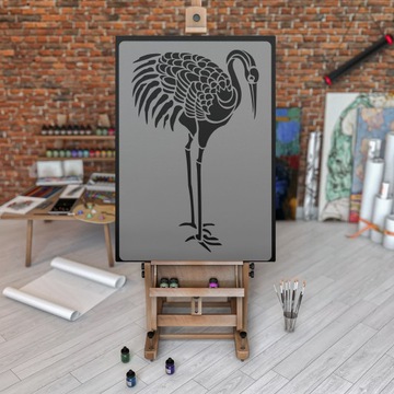 ШАБЛОН КАРТИНЫ /65x95/ СТОЯЩАЯ ЦАПЛЯ ЖУРАВ #1