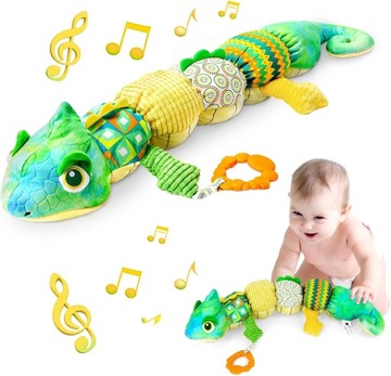 WYPCHANA KOJĄCE DINOZAUR ZABAWKI SENSORYCZNYMI DLA NIEMOWLĘTA Z MUZYKĄ