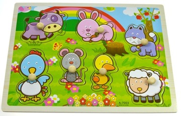 EDUKACYJNE DUŻE KLOCKI DREWNIANE UKŁADANKA