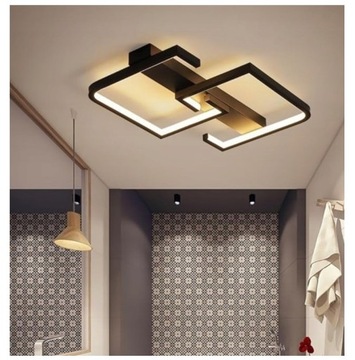 LAMPA LED KWADRAT SUFITOWA PLAFON żyrandol modern LED + PILOT