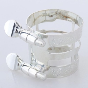 Металлическая лигатура мундштука для саксофона-альта для великолепного звука, посеребренная.