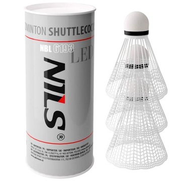 NILS Набор из 2 ракеток + 3 воланов для бадминтона со светодиодной подсветкой, ТВЕРДЫЙ