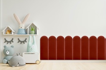 Panele Na Ścianę Miękkie Płotki Tapicerowane WELUR PŁOTEK 20x80 BORDOWY