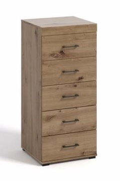 Komoda 50cm dąb artisan wąska wysoka 5 szuflad D-3