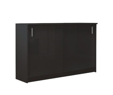 Komoda 126 SLIM czarny połysk przesuwna pojemna