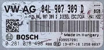 AUDI VW 2.0TDI ŘÍZENÍ MOTORU 04L907309D