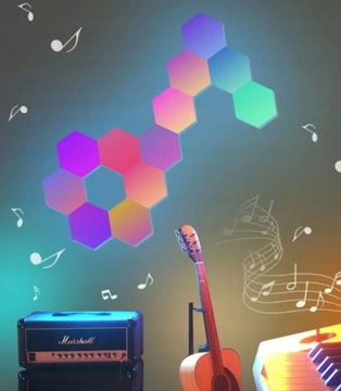 Шестиугольная светодиодная RGB-лампа с сотовой структурой.