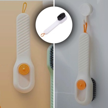 Щетка с дозатором для чистки одежды, обуви, мягкая щетина, ручная.