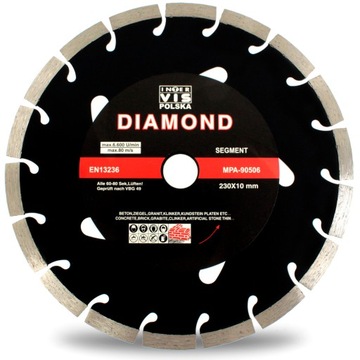 TARCZA DO BETONU DIAMENTOWA INTER-VIS 230 SEGMENT