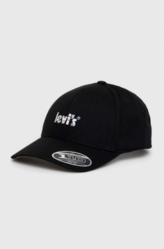 Levi's czapka z daszkiem kolor czarny z nadrukiem D7076.0007