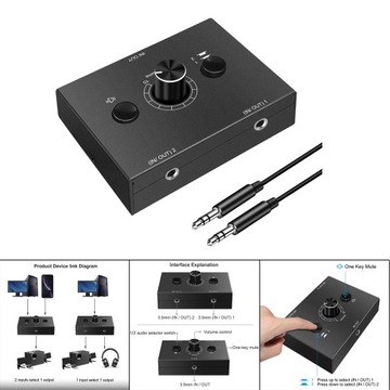 Przełącznik stereo audio 3,5 mm