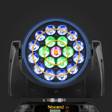 Профессиональная движущаяся головка RGBW LED DMX Beamz