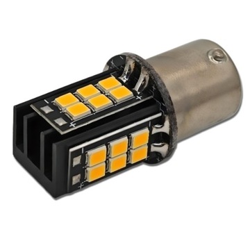 BAU15S, PY21W LED żarówka 12V CANBUS pomarańczowa 1200 lm