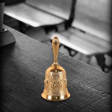 Портативный служебный телефон для школьного звонка. Золотой колокольчик с розой.