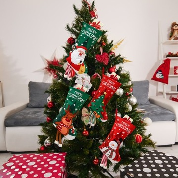Рождественские чулки Подарочный пакет большой емкости, подвесные новогодние подарки