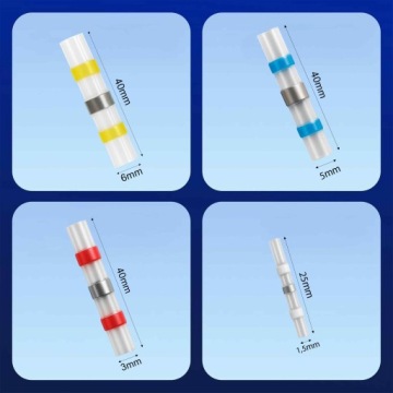 Рукава с припоем, термоусадка, жесть, быстроразъём с клеем, набор 800 шт.