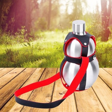 Портативная фляжка из калабаша, кувшин для вина, кожаное плечо, 500 мл