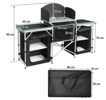 ТУРИСТИЧЕСКИЙ СКЛАДНОЙ СТОЛ, КЕМПИНГОВАЯ КУХНЯ ДЛЯ ГРИЛЯ С СУМКОЙ