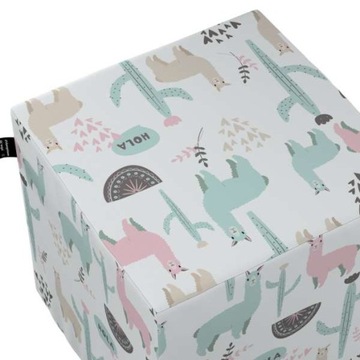 Желтый пуф Tipi Nano в форме куба пастельных тонов