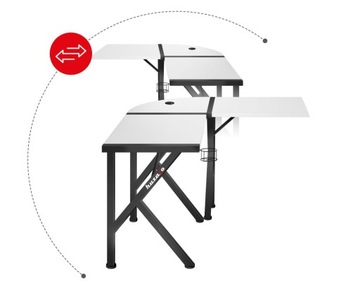 СТОЛ ИГРОВОЙ КОМПЬЮТЕРНЫЙ, УГЛОВОЙ, ИГРОВОЙ СТОЛ CARBON, РЕГУЛИРУЕМЫЙ, HUZARO