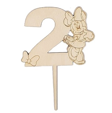 MINI TOPPER na tort MYSZKA MINNIE dowolna cyfra