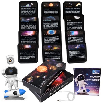 Projektor Gwiazd Lampka Nocna LED USB Planetarium 13x Dysk Planety 4K HD