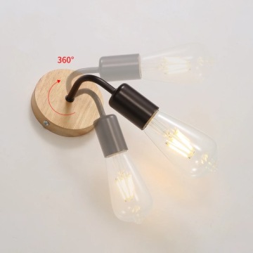 НАСТЕННЫЙ СВЕТИЛЬНИК, ДЕРЕВО, ИНТЕРЬЕР, E27 X2