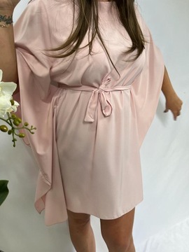 Sukienka nietoperz UNI jasny pudrowy róż S/M/L/XL