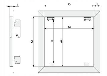 REWIZJA Drzwiczki rewizyjne z GK 15X30 aluminiowe