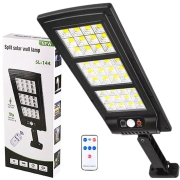 LAMPA SOLARNA LATARNIA CZUJNIK RUCHU LED + PILOT