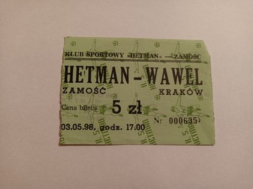 HETMAN ZAMOŚĆ - WAWEL KRAKÓW 03-05-1998