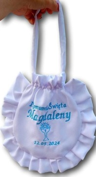 Сумочка для причастия белая сумка имя вышивка дата С ИМЯ ДАТА СУВЕНИР