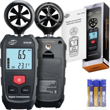 MIERNIK WIATRU ANEMOMETR WIATROMIERZ POMIAR PRĘDKOŚCI POWIETRZA TEMPERATURY