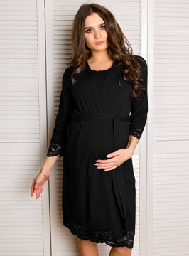 ХАЛАТ ДЛЯ беременностей ЖЕНСКИЙ, ХЛОПОК РОЗА, КРУЖЕВО M