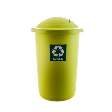 ZIELONY- SZKŁO pojemnik na śmieci 50l TOP BIN