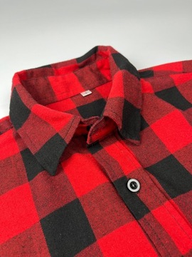 Klasyczna koszula męska w czerwoną kratę basic czerwona krata r. S USA