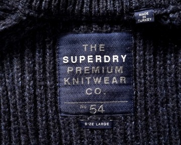 SUPERDRY PREMIUM M61003KPF1 KARDIGAN JACOB Wełniany Męski Sweter L