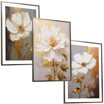50x40 ZESTAW OBRAZY W RAMIE PLAKATY RAMKA KWIATY SZTUKA BOHO NOWOCZESNY
