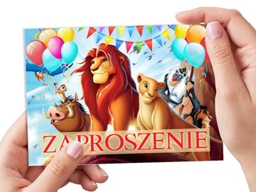 ZAPROSZENIE KRÓL LEW NA URODZINY DZIECKA + KOPERTA GRATIS