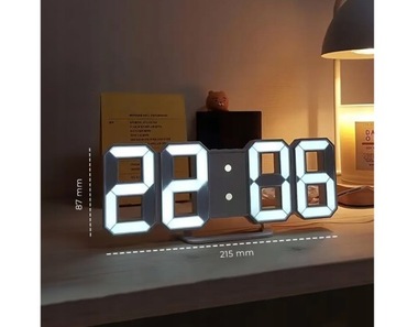 3D LED электронные часы с будильником, БЕЛЫЕ