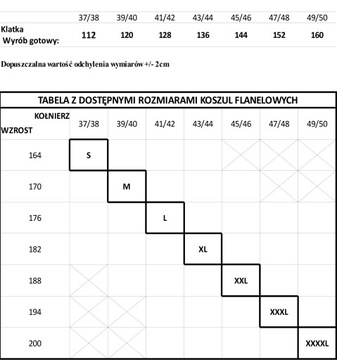 Polska Koszula FLANELOWA w Kratę Bawełna r. S