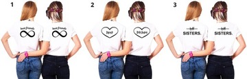 ФУТБОЛКИ ДЛЯ ДРУЗЕЙ В ПОДАРОК ​​BFF SISTERS ВЫКРОЙКА