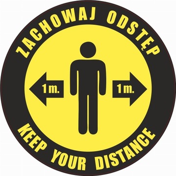 Naklejki na podłogę ZACHOWAJ BEZPIECZNĄ ODLEGŁOŚĆ