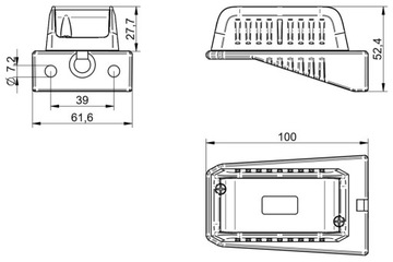 Желтый светодиодный габаритный фонарь DPT15 с кабелем для прицепов